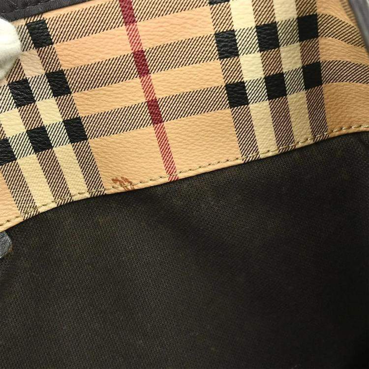 مملوكة مسبقًا Burberry House Check Beige Canvas Shoulder Bag