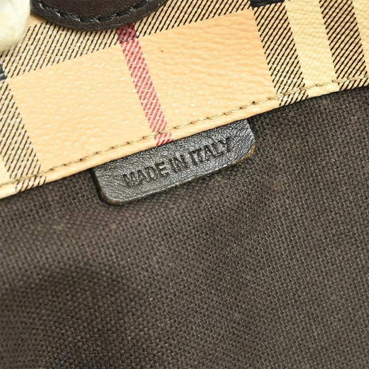 مملوكة مسبقًا Burberry House Check Beige Canvas Shoulder Bag