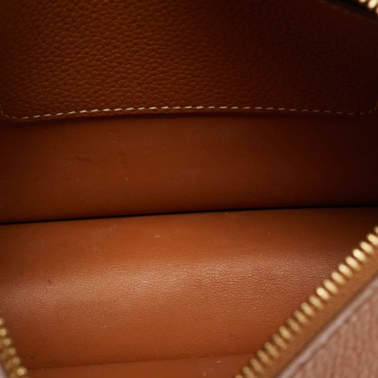 Pre Owned Burberry TB Brown Leather Pouch Shoulder Bag