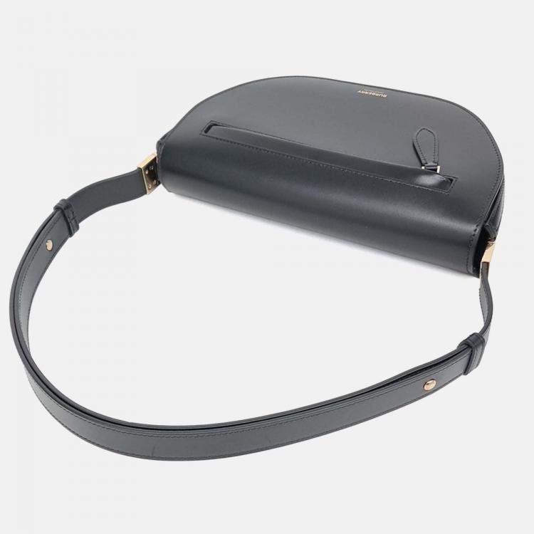 Pre Owned Burberry Black Leather Olympia Small