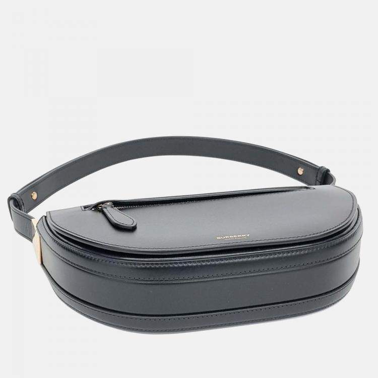 Pre Owned Burberry Black Leather Olympia Small