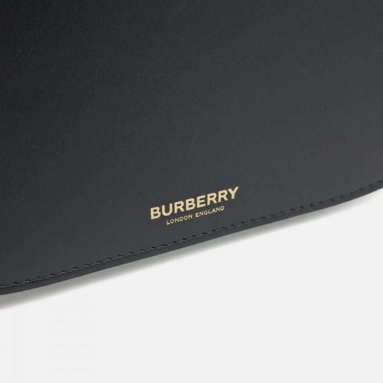 Pre Owned Burberry Black Leather Olympia Small