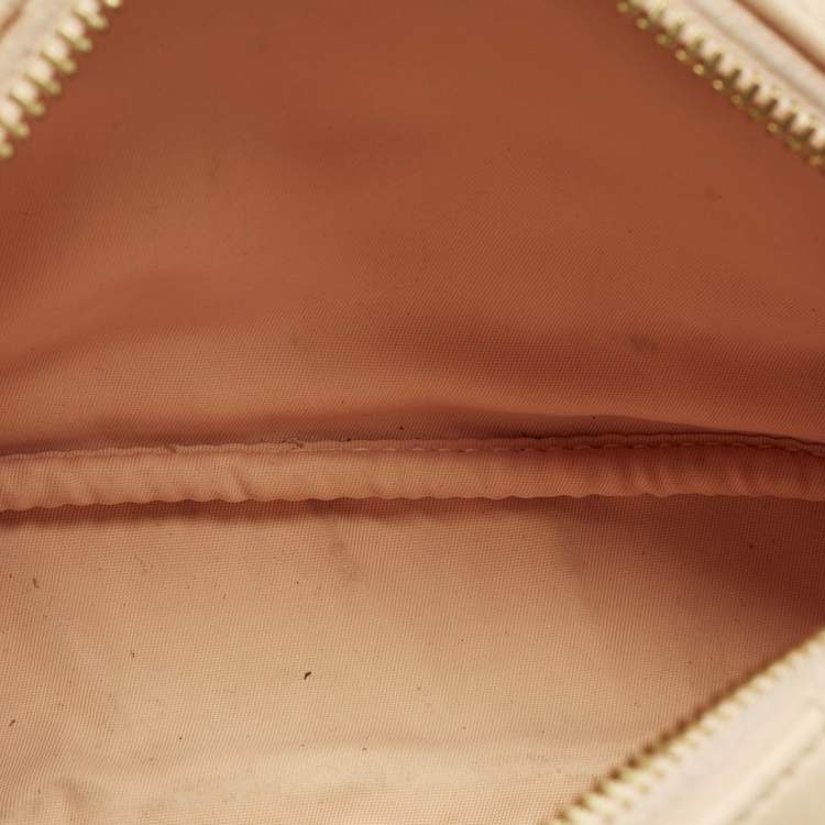 Pre Owned Burberry Lola Mini Peach Pink Quilted Leather Camera Bag