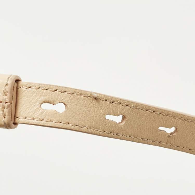 Pre Owned Burberry Lola Mini Peach Pink Quilted Leather Camera Bag