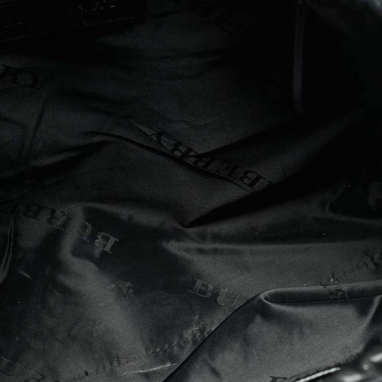 Pre Owned Burberry Dinton Medium Black Patent Leather Tote