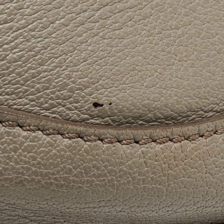 Pre Owned Burberry Bartow Grey Leather Chain Hobo