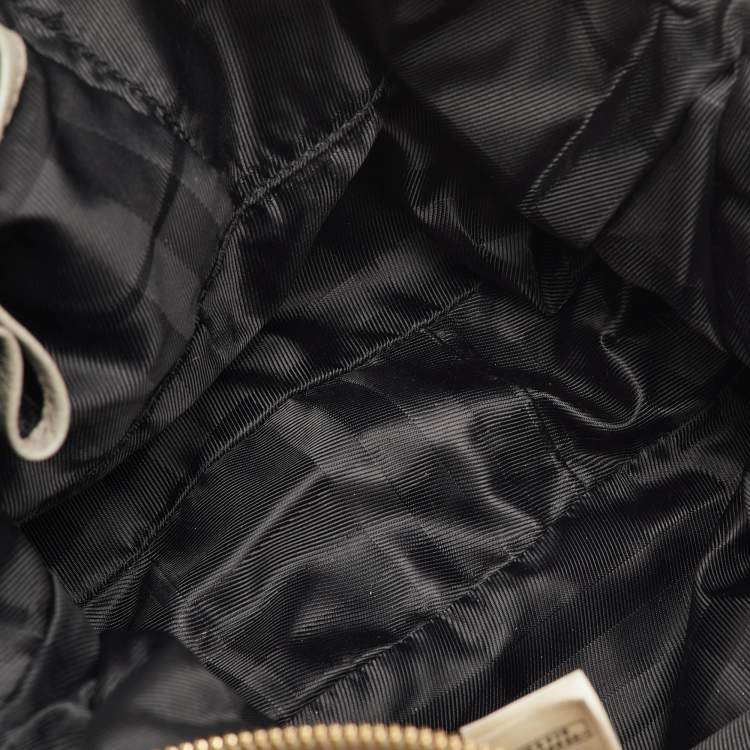 Pre Owned Burberry Bartow Grey Leather Chain Hobo