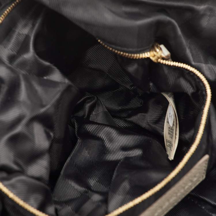 Pre Owned Burberry Bartow Grey Leather Chain Hobo