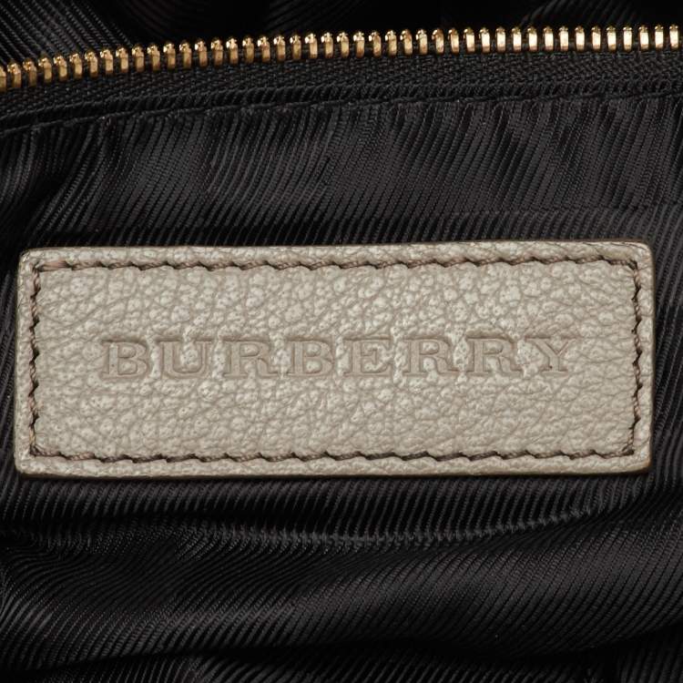 Pre Owned Burberry Bartow Grey Leather Chain Hobo