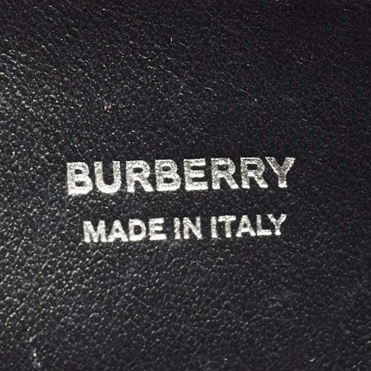 Pre Owned Burberry TB Crystal Black Leather and Velvet Shoulder Bag