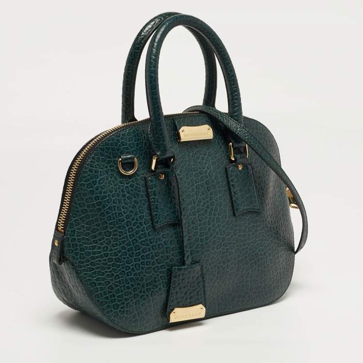 مملوكة مسبقًا Burberry Orchard Small Green Pebbled Leather Bowler Bag