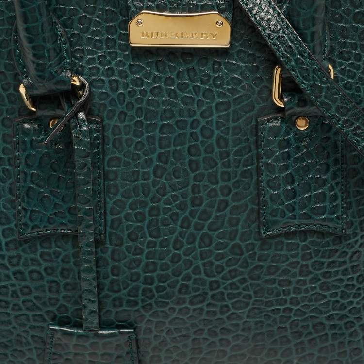 مملوكة مسبقًا Burberry Orchard Small Green Pebbled Leather Bowler Bag
