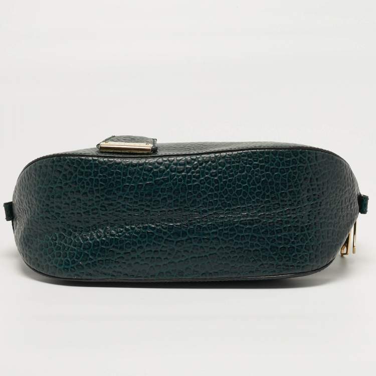مملوكة مسبقًا Burberry Orchard Small Green Pebbled Leather Bowler Bag