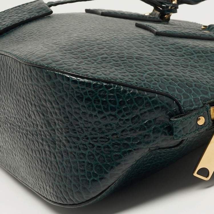 مملوكة مسبقًا Burberry Orchard Small Green Pebbled Leather Bowler Bag