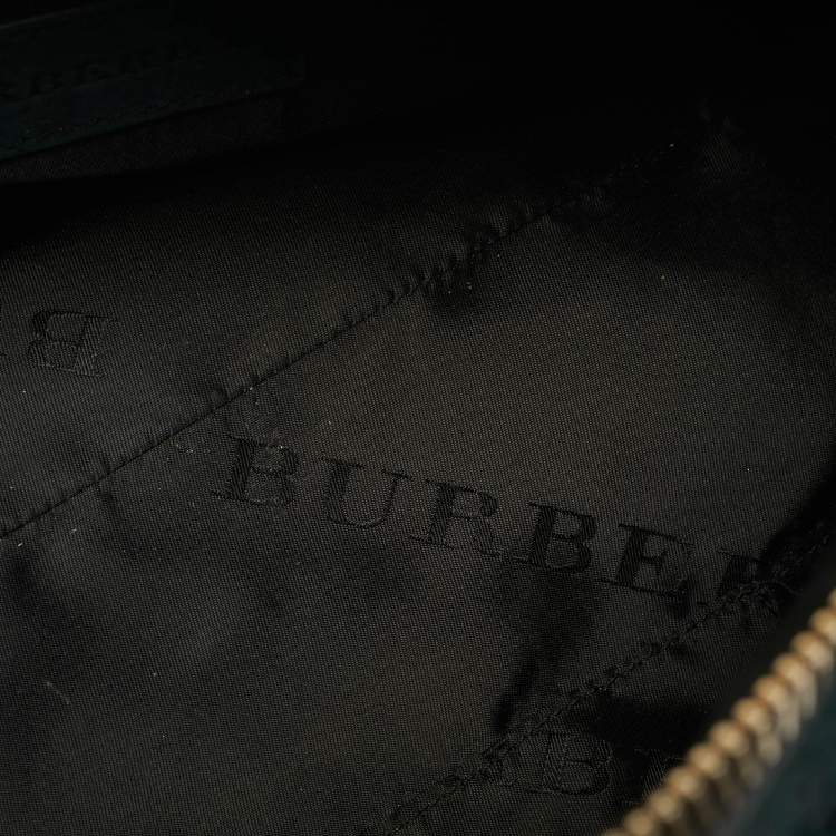 Pre Owned Burberry Barrel Bow Medium Indigo Green Nubuck Leather Bowler Bag