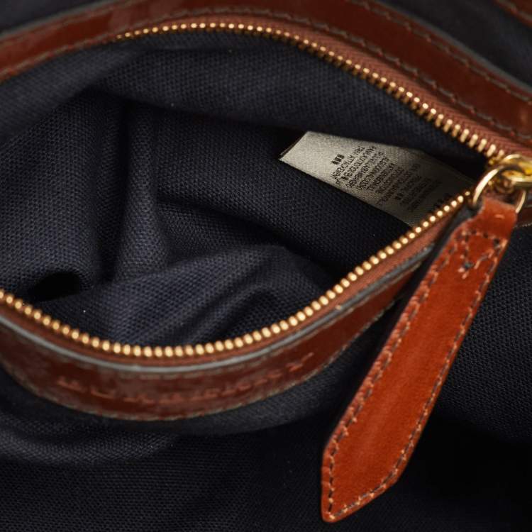 Pre Owned Burberry Canterbury Small Beige/Brown House Check Canvas and Leather Tote