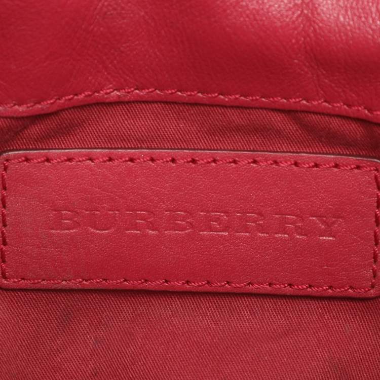 مملوكة مسب قًا Burberry Beige/Pink Haymarket Check PVC and Leather Shoulder Bag