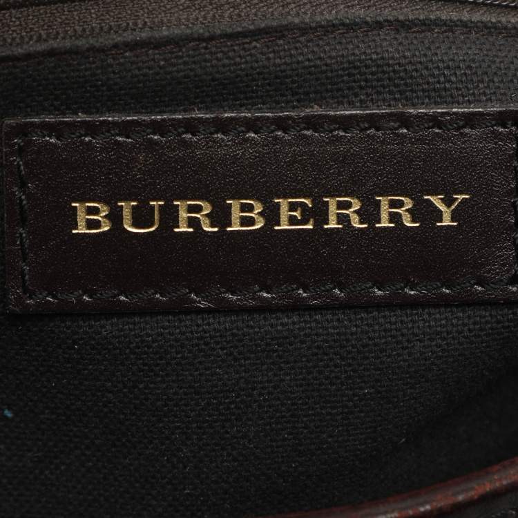 Pre Owned Burberry Regent Medium Beige/Brown Haymarket Check Coated Canvas Tote