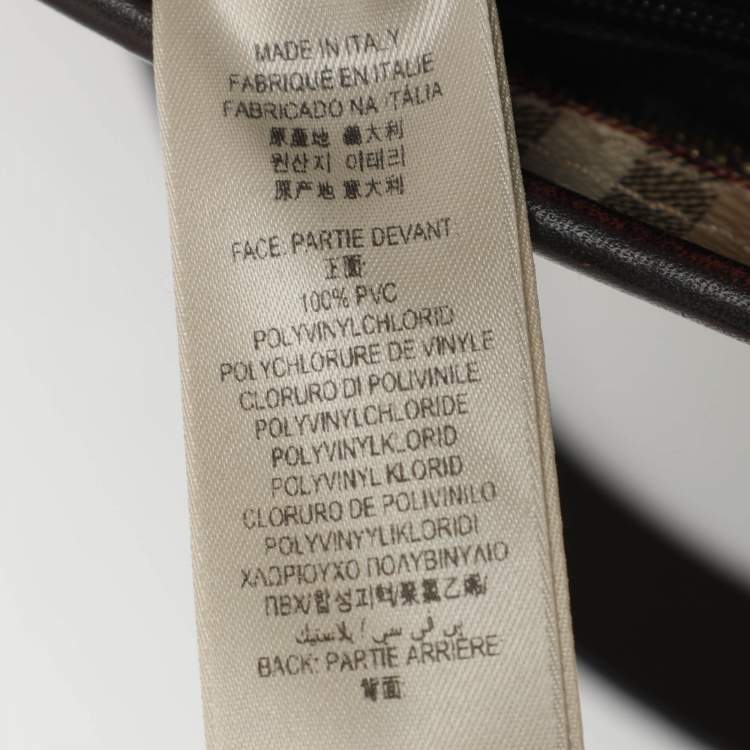 Pre Owned Burberry Regent Medium Beige/Brown Haymarket Check Coated Canvas Tote