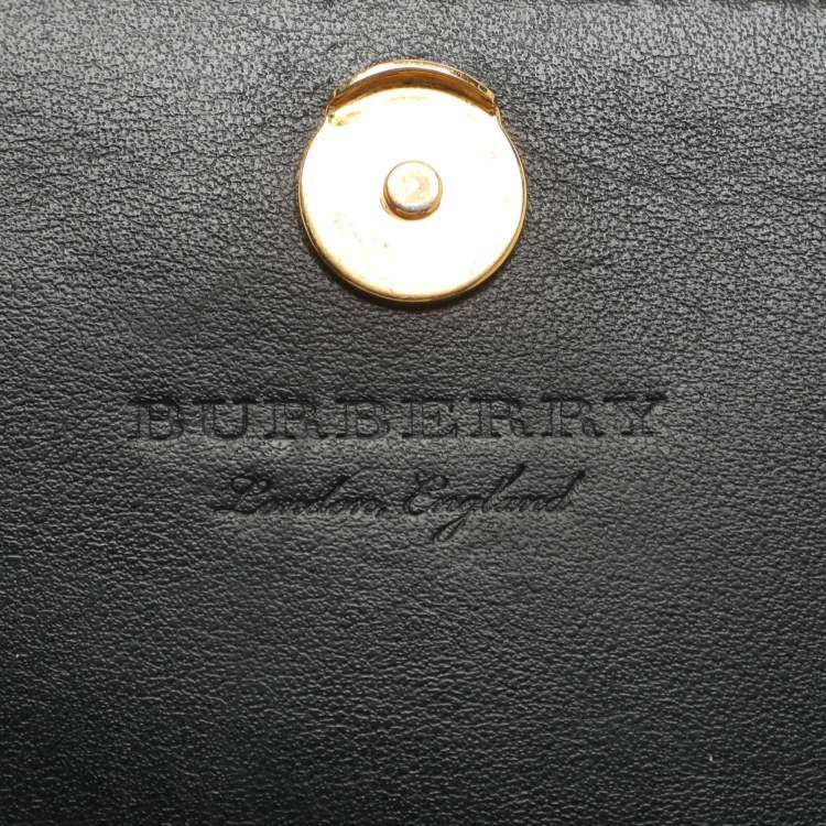 مملوكة مسبقًا Burberry Hampshire Beige/Black Housecheck Canvas and Leather Shoulder Bag