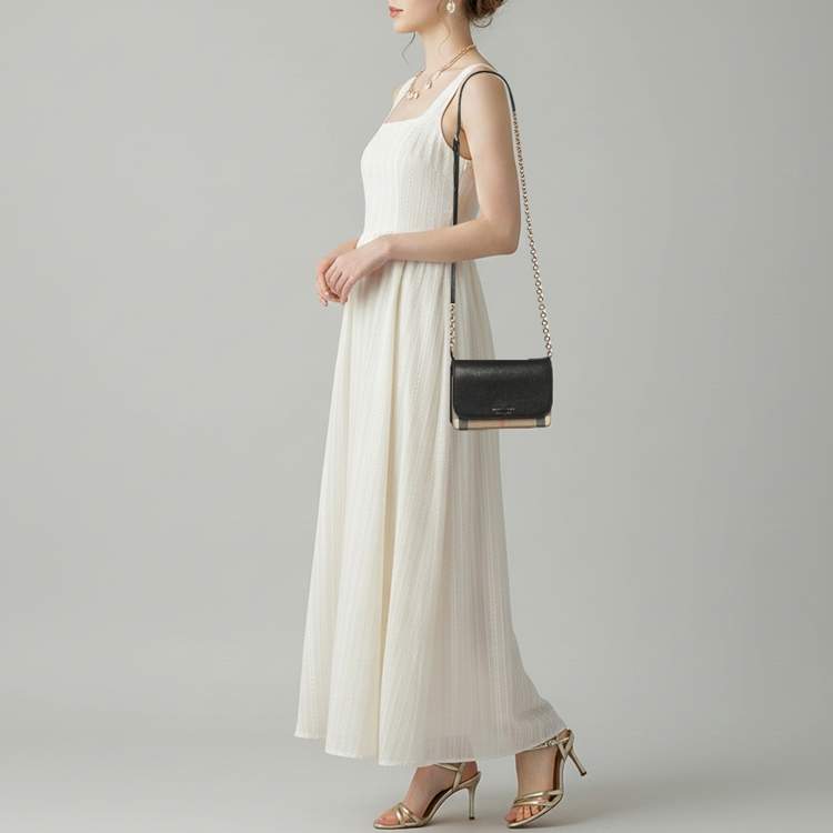 مملوكة مسبقًا Burberry Hampshire Beige/Black Housecheck Canvas and Leather Shoulder Bag