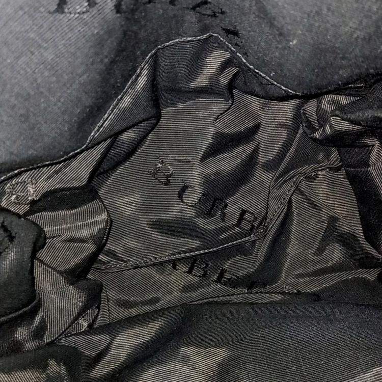 Pre Owned Burberry Black Burgundy Nylon Rucksack Backpack