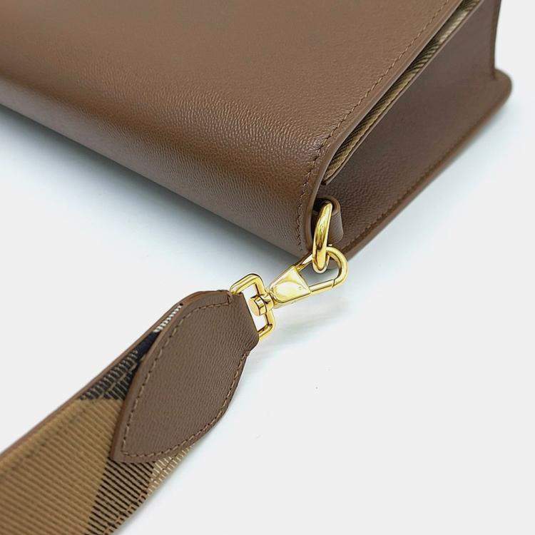 Pre Owned Burberry Brown Canvas and Leather Crossbody bag