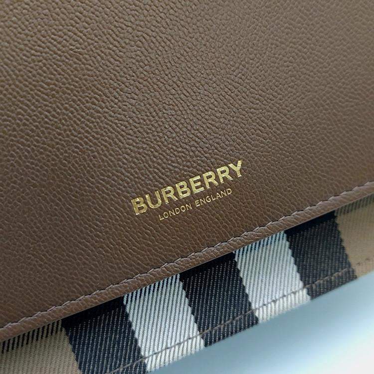 Pre Owned Burberry Brown Canvas and Leather Crossbody bag