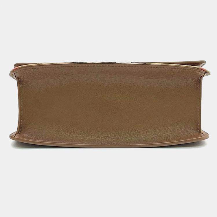 Pre Owned Burberry Brown Canvas and Leather Crossbody bag