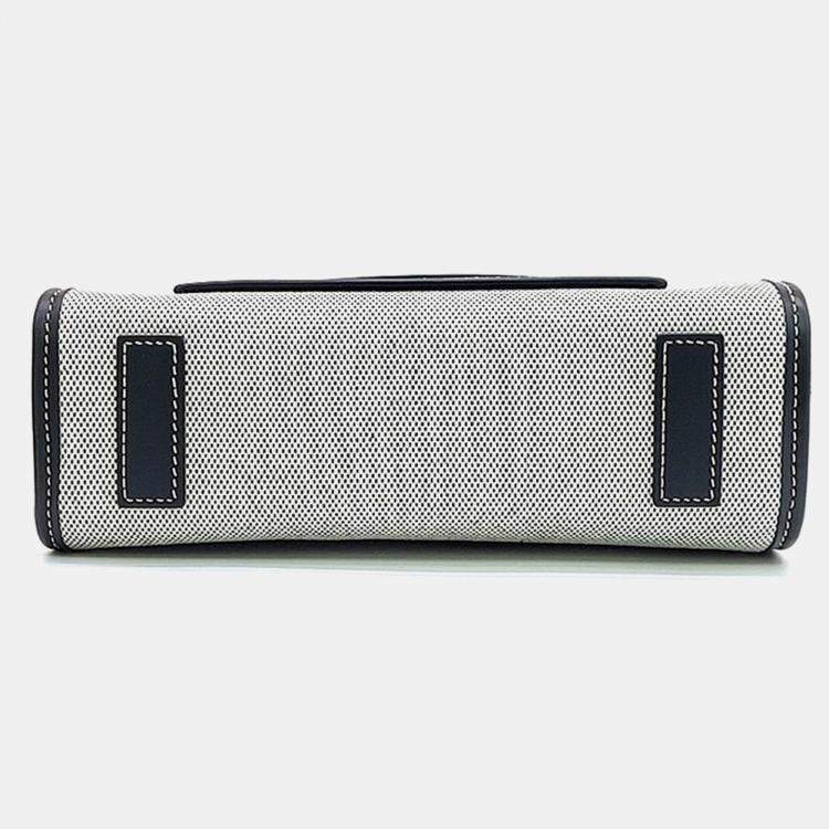 Pre Owned Burberry Black Grey Fabric Freya Mini Tote Bag