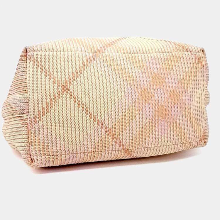 Pre Owned Burberry Multicolor Fabric Peg Duffel Bag Medium