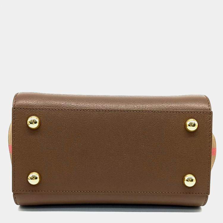 Pre Owned Burberry Brown Leather Banwell tote bag