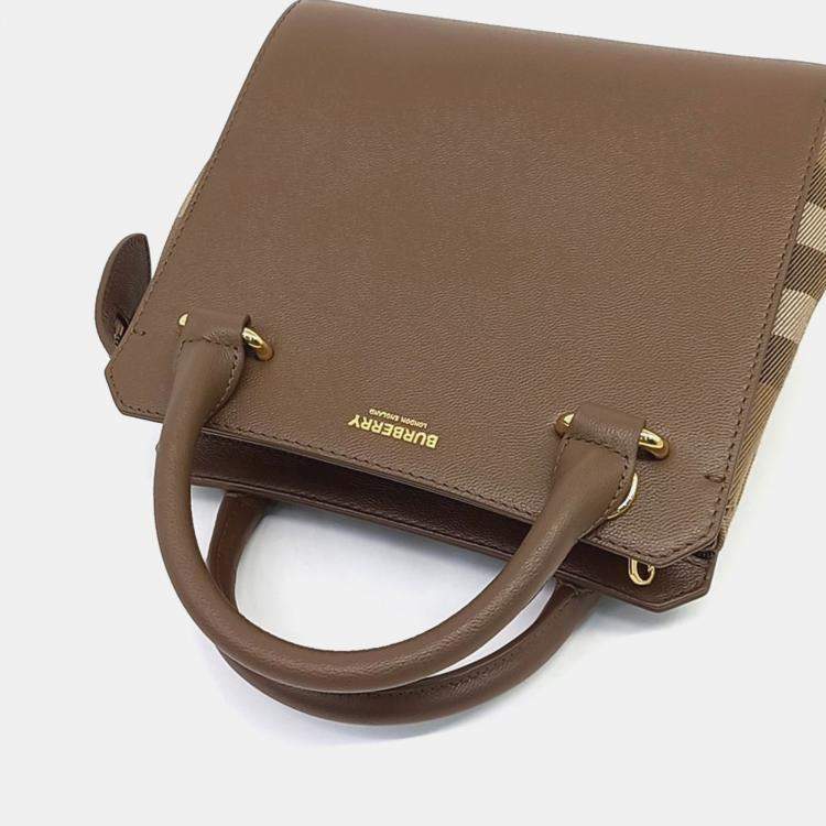 Pre Owned Burberry Brown Leather Banwell tote bag