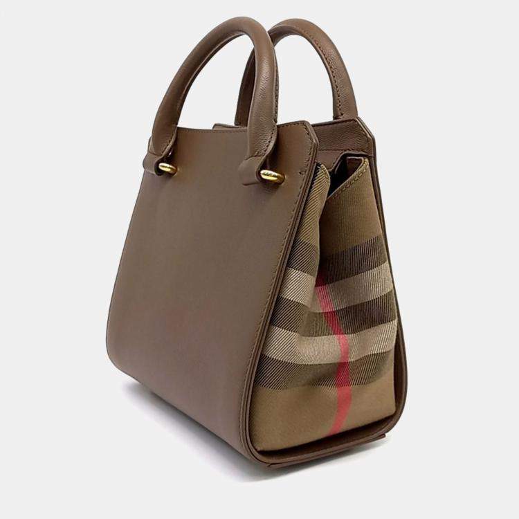 Pre Owned Burberry Brown Leather Banwell tote bag