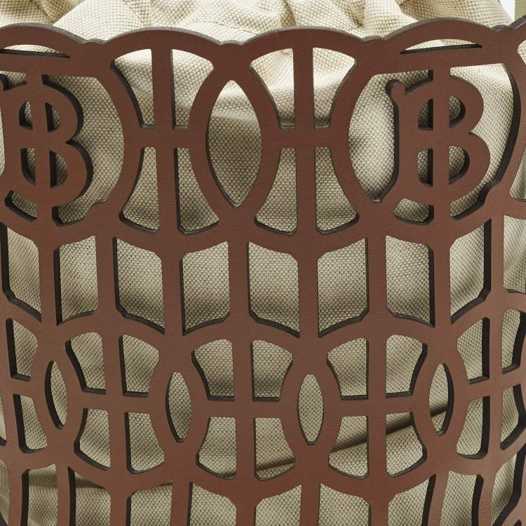 مملوكة مسبقًا Burberry Brown Laser Cut Leather Bucket Bag