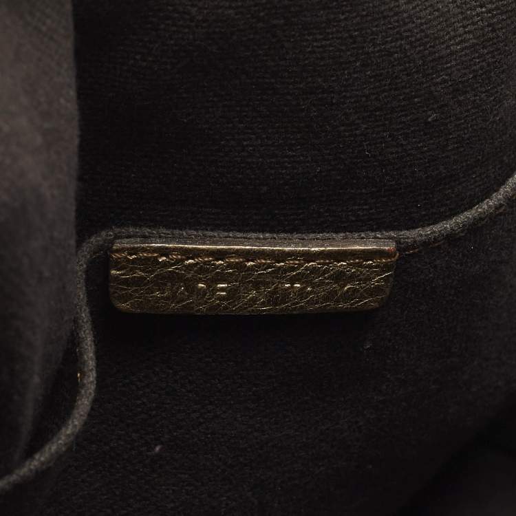 مملوكة مسبقًا Burberry Thornley Small Gold Woven Haymarket Check PVC and Leather Satchel