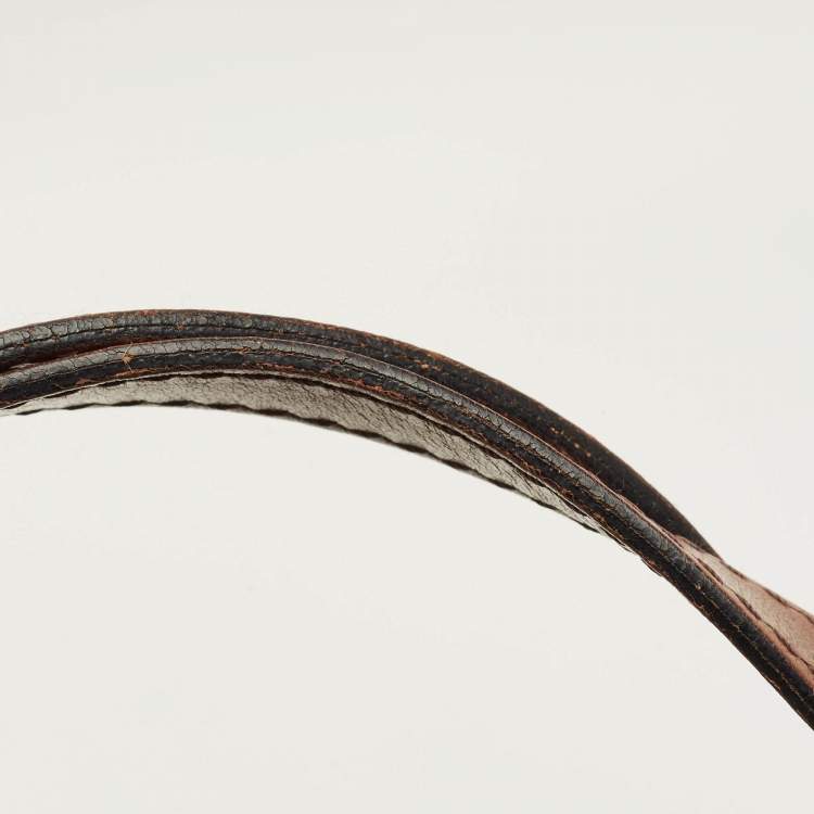 Pre Owned Burberry Canterbury Small Beige/Brown House Check Fabric and Leather Tote