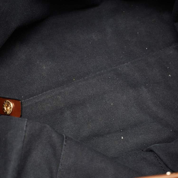 Pre Owned Burberry Canterbury Small Beige/Brown House Check Fabric and Leather Tote