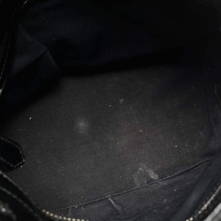 Pre Owned Burberry Cartridge Pleat Black/Beige Nova Check PVC and Patent Leather Tote