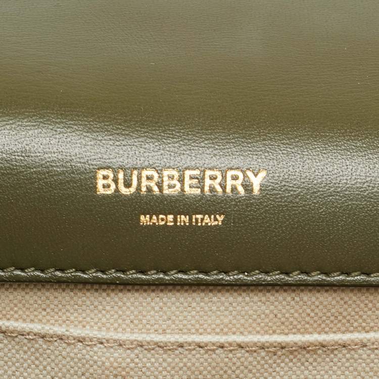 Pre Owned Burberry Lola Small Green Quilted Leather Shoulder Bag