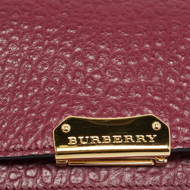 Pre Owned Burberry Madison Burgundy Leather Wallet on Chain