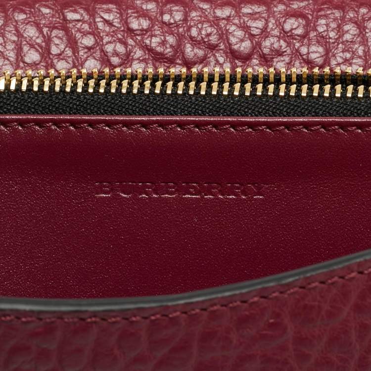 Pre Owned Burberry Madison Burgundy Leather Wallet on Chain