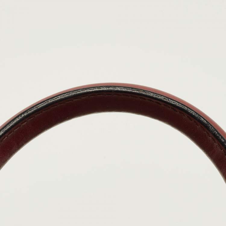 مملوكة مسبقًا Burberry Orchard Burgundy/Beige House Check Fabric and Leather Bowler Bag