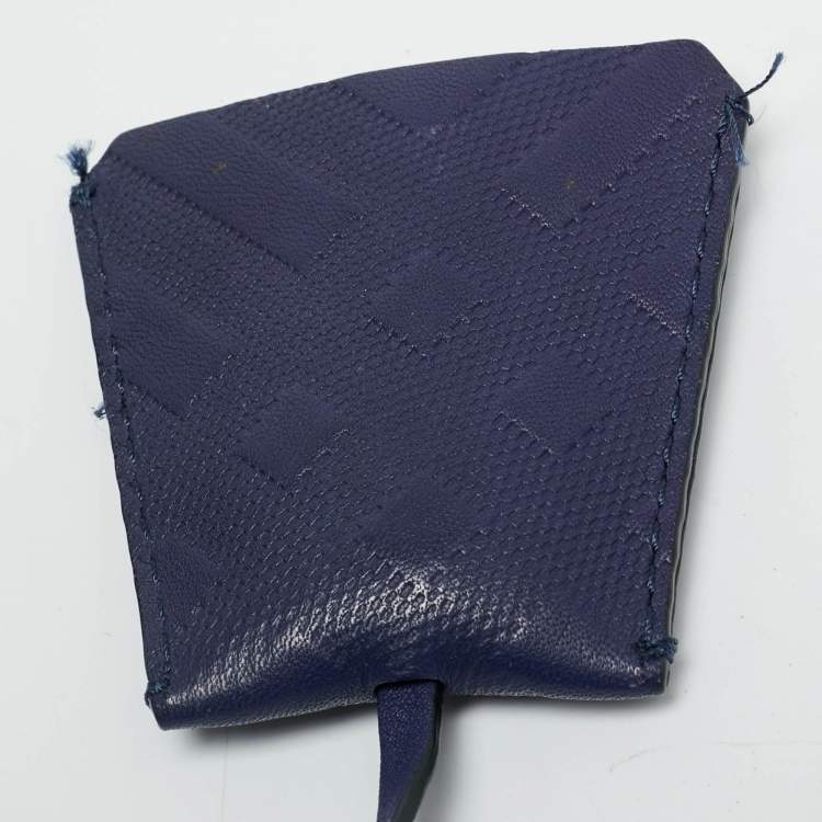 Pre Owned Burberry Dalston Navy Blue Leather Shoulder Bag