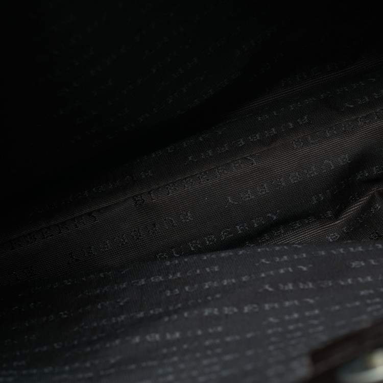 Pre Owned Burberry Brown/Beige House Check PVC Shoulder Bag