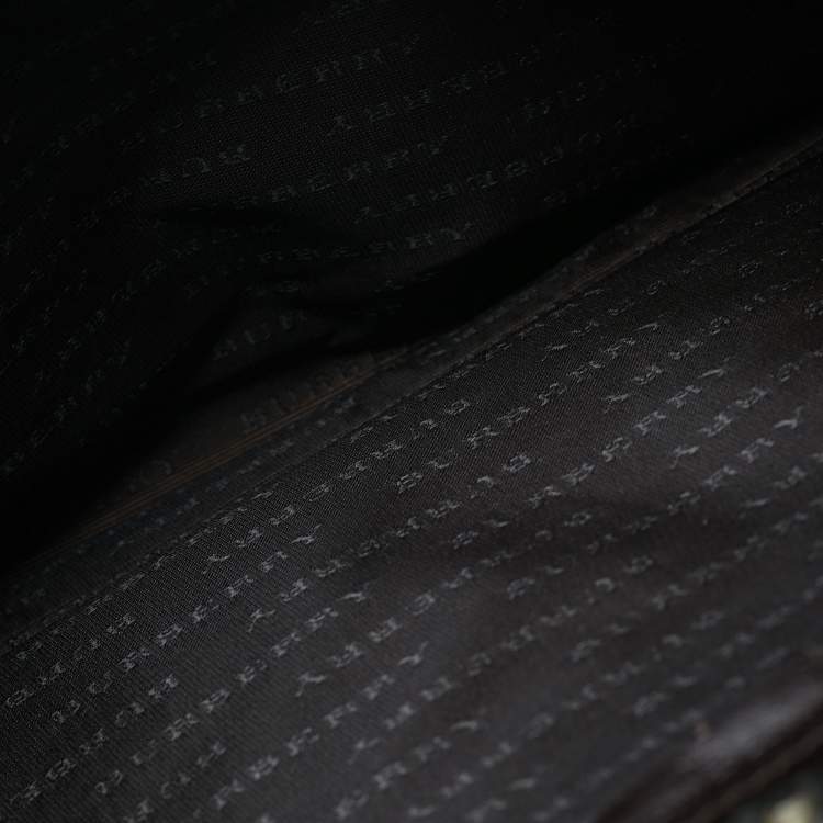 Pre Owned Burberry Brown/Beige House Check PVC Shoulder Bag