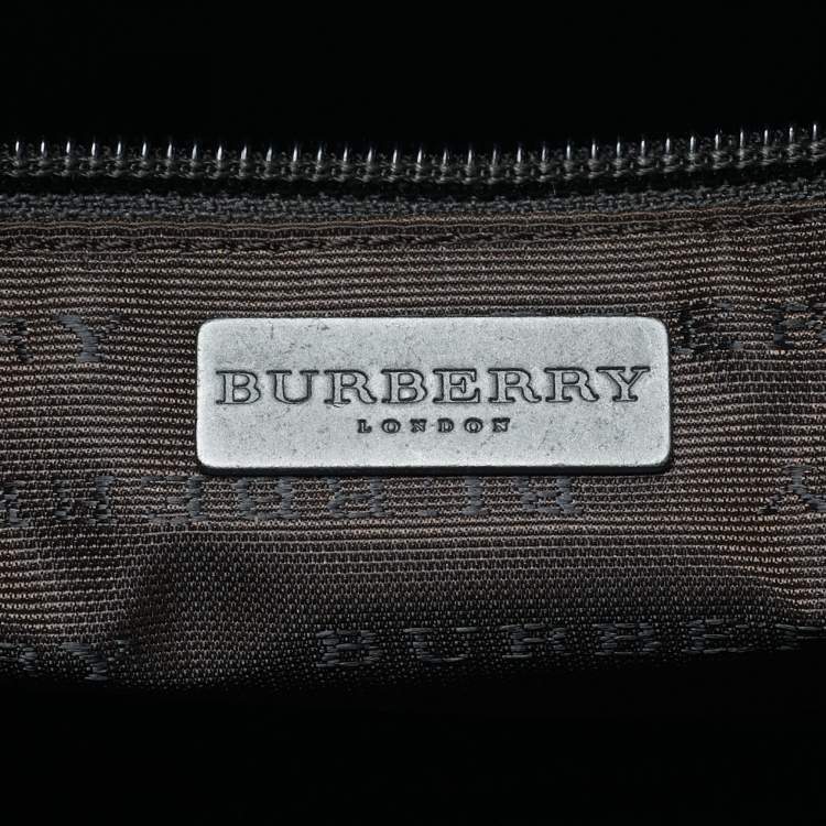 Pre Owned Burberry Brown/Beige House Check PVC Shoulder Bag
