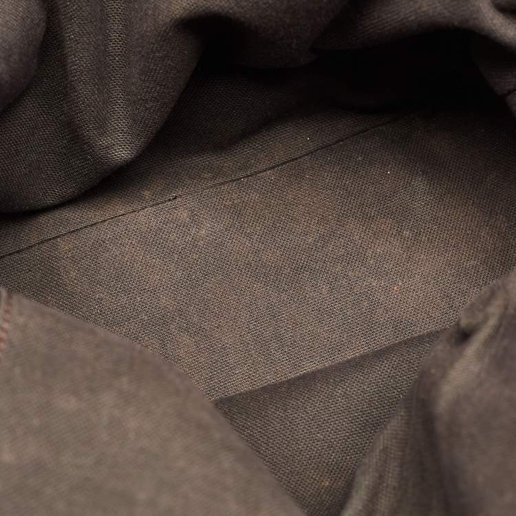 Pre Owned Burberry Orchard Dark Brown/Beige Coated Canvas Haymarket Check Bowler Bag