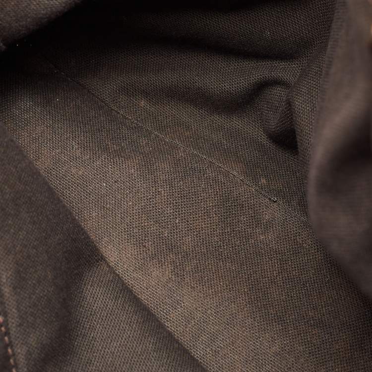 Pre Owned Burberry Orchard Dark Brown/Beige Coated Canvas Haymarket Check Bowler Bag