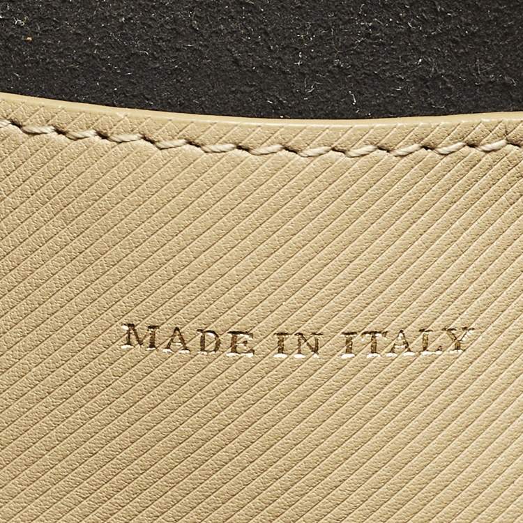 Pre Owned Burberry DK88 Small Beige Leather Top Handle Bag